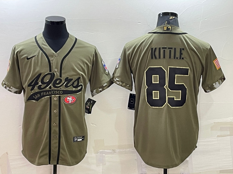 Men's San Francisco 49ers George Kittle #85 Olive 2022 Salute To Service Retired Limited Jersey Joint Edition